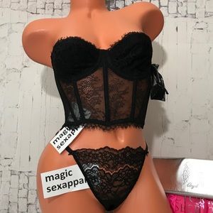 VS LUXE 32 34 36 BRA M L PANTY SET CHANTILLY LACE